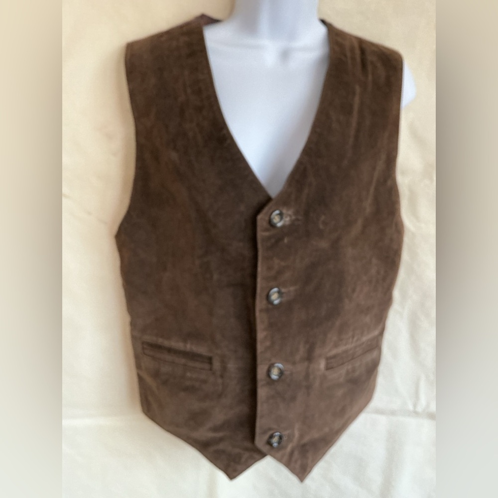 Vintage Wilsons Leather Brown Vest with Interior Label